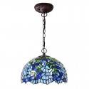 12 Inch Wisteria Stained Glass Pendant Light