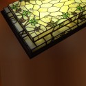 37 Inch Rectangle Stained Glass Flush Mount