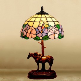 12 Inch Rural Butterfly Stained Glass Table Lamp