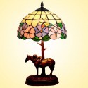 12 Inch Rural Butterfly Stained Glass Table Lamp