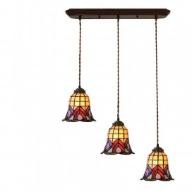 1 Light Stained Glass Pendant Light