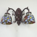 Rural Retro 2 Light Stained Glass Wall light