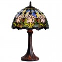 12 Inch Blue Tulip Stained Glass Table Lamp