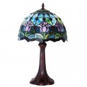 12 Inch Blue Tulip Stained Glass Table Lamp