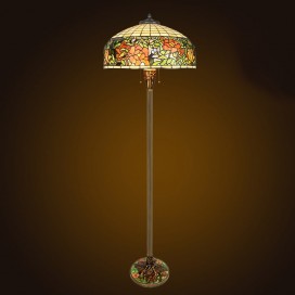 20 Inch Rose Stained Glass Floor Lamp