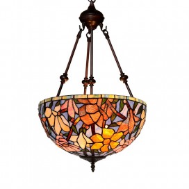 16 Inch Magnolia Flower Stained Glass Pendant Light