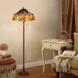 18 Inch Rose Stained Glass Floor Lamp