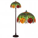 16 Inch Rose Stained Glass Floor Lamp