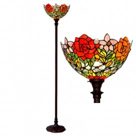 Rose Stained Glass Floor Lamp