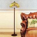 16 Inch Mediterranean Style Retro Stained Glass Floor Lamp