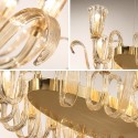 8 Light Retro Rustic Luxury Aluminum Alloy Chandelier with Glass Shade