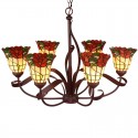 Rural 6 Light Chandelier Stained Glass Chandelier