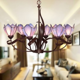 6 Light Chandelier Stained Glass Chandelier