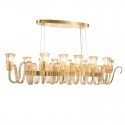 12 Light Retro Rustic Luxury Aluminum Alloy Chandelier with Glass Shade