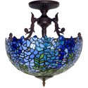 16 Inch Retro Wisteria Stained Glass Pendant Light