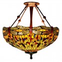 20 Inch Dragonfly Stained Glass Pendant Light