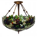 20 Inch Grape Stained Glass Pendant Light