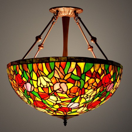 20 Inch Tulip Stained Glass Pendant Light