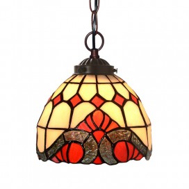 7 Inch Baroque Stained Glass Pendant Light