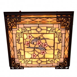 25 Inch Retro Stained Glass Flush Mount