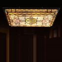 37 Inch Baroque Stained Glass Flush Mount