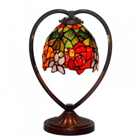 7 Inch Rose Stained Glass Table Lamp
