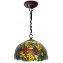 12 Inch Retro Grape Stained Glass Pendant Light