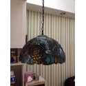 12 Inch Grape Stained Glass Pendant Light