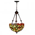 16 Inch Dragonfly Stained Glass Pendant Light