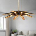 8 Light Retro Rustic Luxury Aluminum Alloy Chandelier with Shade