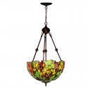 16 Inch Retro Grape Stained Glass Pendant Light