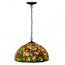 16 Inch Tulip 1 Light Stained Glass Pendant Light