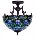 16 Inch Tulip Round Stained Glass Pendant Light