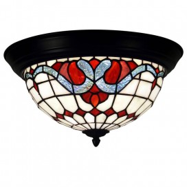 12 Inch Stained Glass Flush Mount