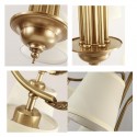 5 Light Retro Rustic Luxury Brass Chandelier with Fabric Shade