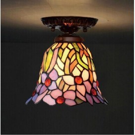 7 Inch Stained Glass Flush Mount