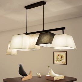 5 Light Modern / Contemporary Steel Pendant Light with Fabric Shade