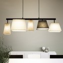 5 Light Modern / Contemporary Steel Pendant Light with Fabric Shade