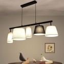 5 Light Modern / Contemporary Steel Pendant Light with Fabric Shade