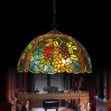 17 Inch Retro Grape Stained Glass Pendant Light