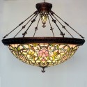 43 Inch Rural Stained Glass Pendant Light