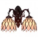 Pink Crystal Face Down Stained Glass Wall light