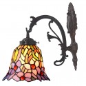 Magnolia Flower Retro 1 Light Stained Glass Wall light