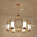 6 Light Brass Pendant Light with Glass Shade