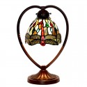 7 Inch Retro Dragonfly Stained Glass Table Lamp