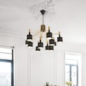 12 Light Modern / Contemporary Steel Chandelier with Steel Shade