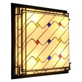 25 Inch Stained Glass Flush Mount