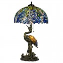 20 Inch Blue Wisteria Stained Glass Table Lamp