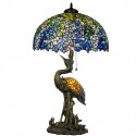 20 Inch Blue Wisteria Stained Glass Table Lamp