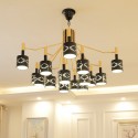 15 Light Modern / Contemporary Steel Chandelier with Steel Shade